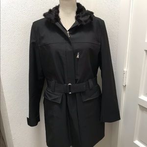 Prada black techno & fur jacket